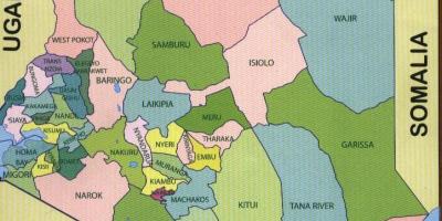 Κομητείες της Κένυα χάρτης