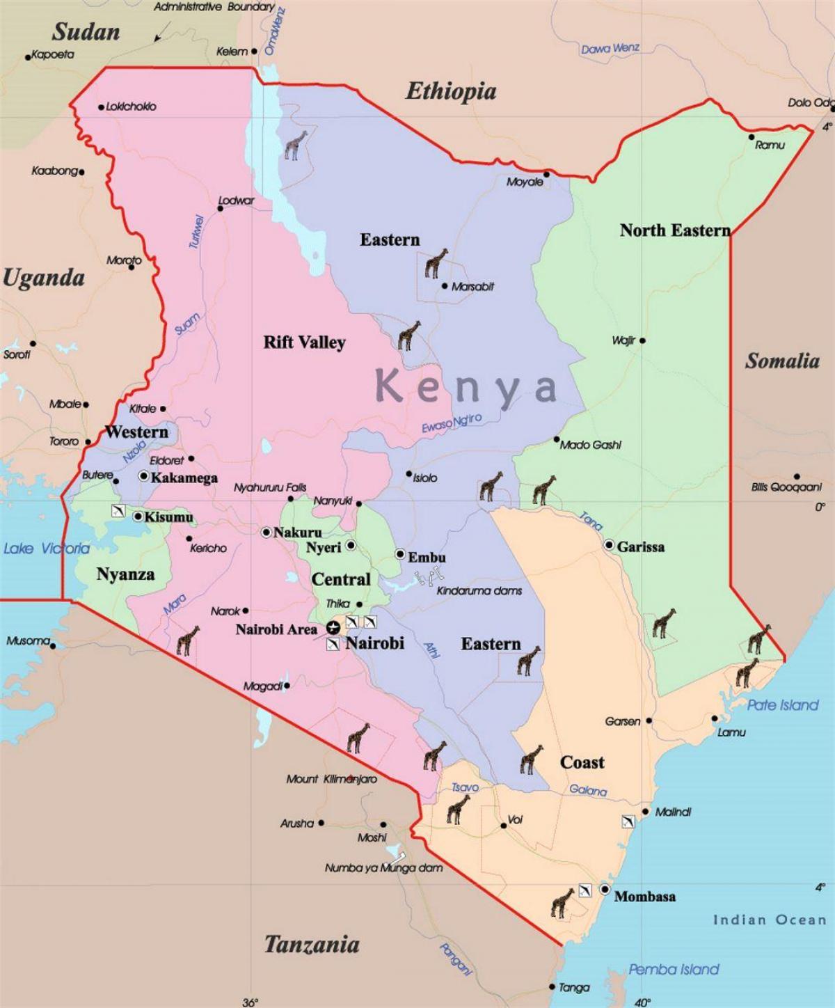 χάρτης της Κένυας
