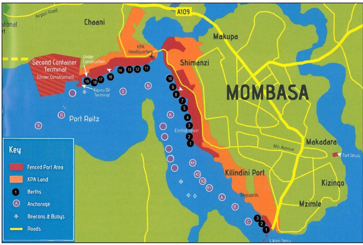 χάρτης της μομπάσα, Κένυα