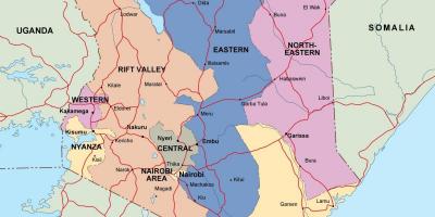 Χάρτης του πολιτικού χάρτη της Κένυας